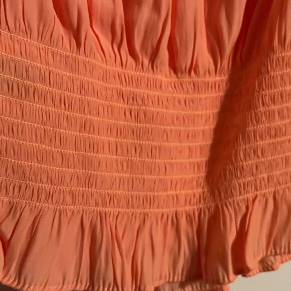 NWT Ramy Brook Clara Peach off the Shoulder Shirt with Beading Detail MSRP $385 - Picture 6 of 8